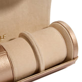 Wolf Palermo Double Watch Roll with Jewellery Pouch Rose Gold - Dracakis Jewellers